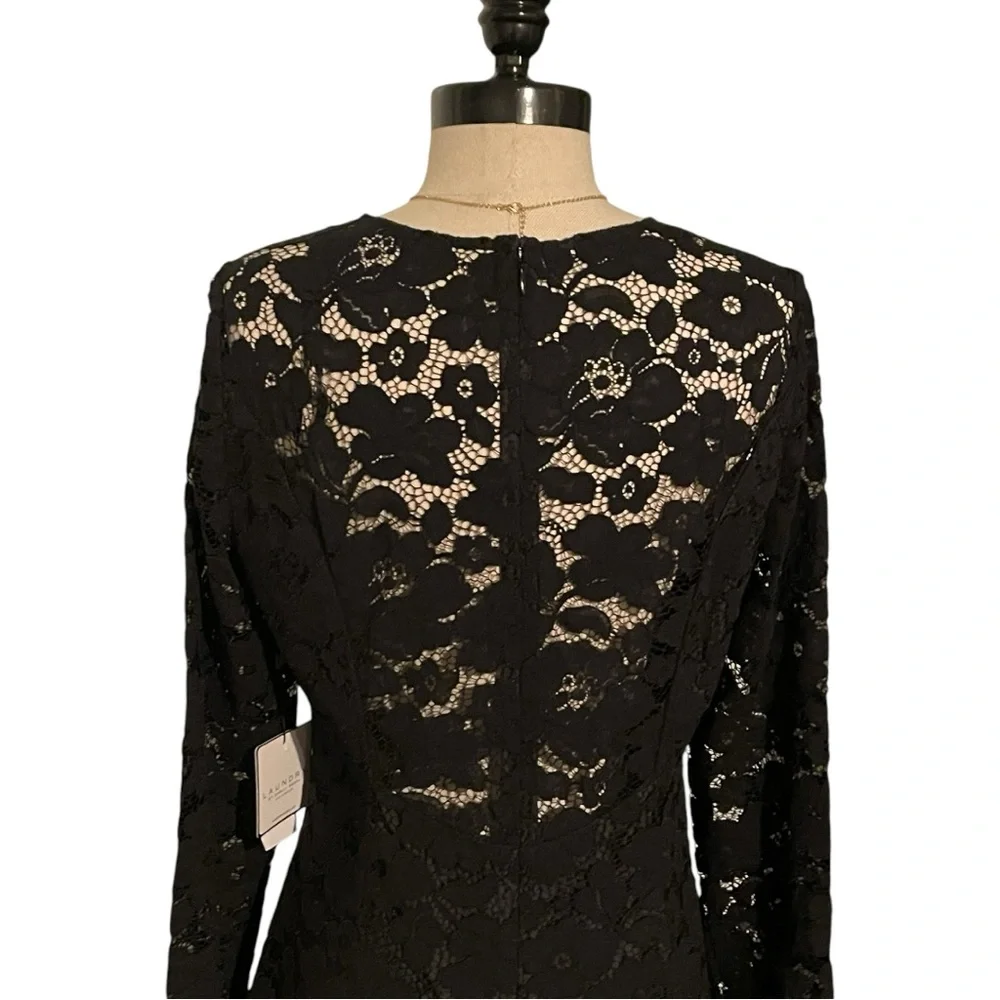 Laundry by Shelli Segal Long Sleeve Lace Dress With Horsehair Hem - Size 8 - NWT - Picture 8 of 9